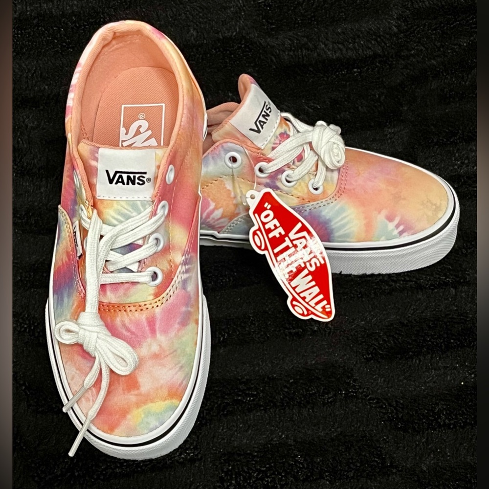 VANS Off The Wall Women’s Size US 5 Pink White Tie Dye Low Skate Sneaker Shoes